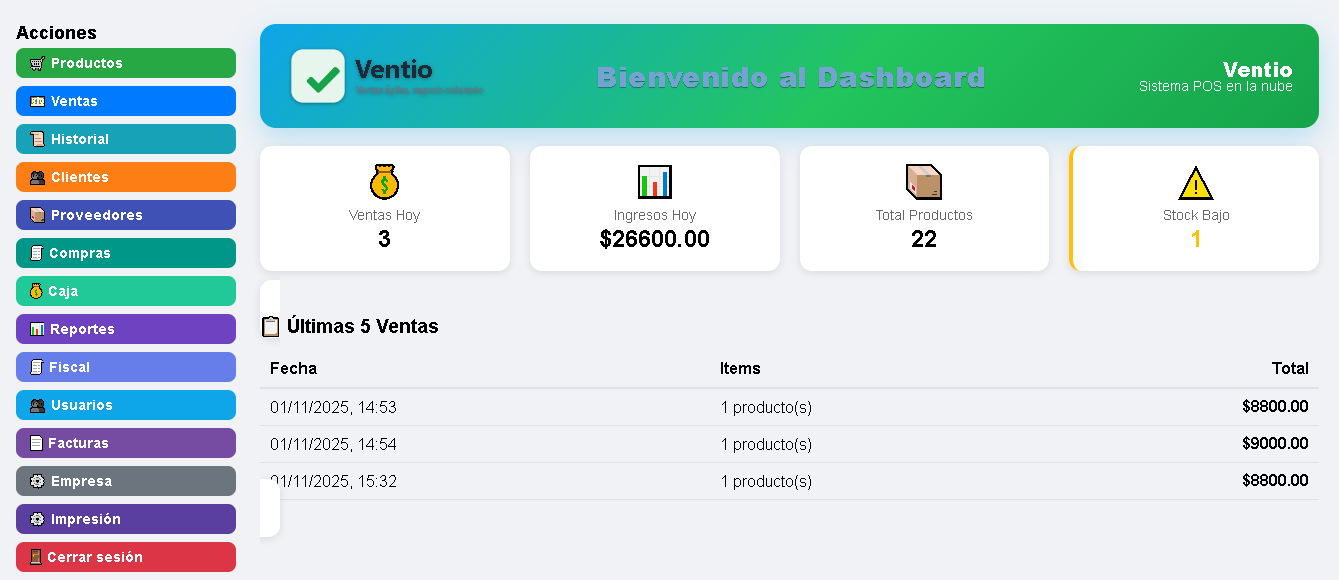 Pantalla 1 de Ventio